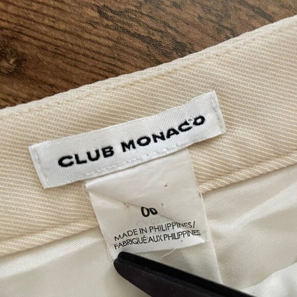 Club Monaco Womens Wool Culotte Pant Sz 00 Cream Minimalist Cropped Trouser - Picture 8 of 8